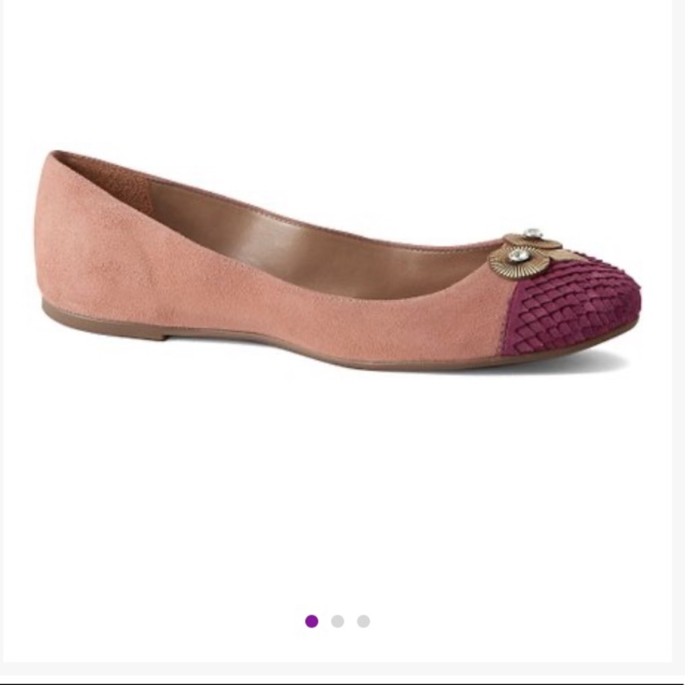 Land’s End Antique blossom suede owl flats shoes